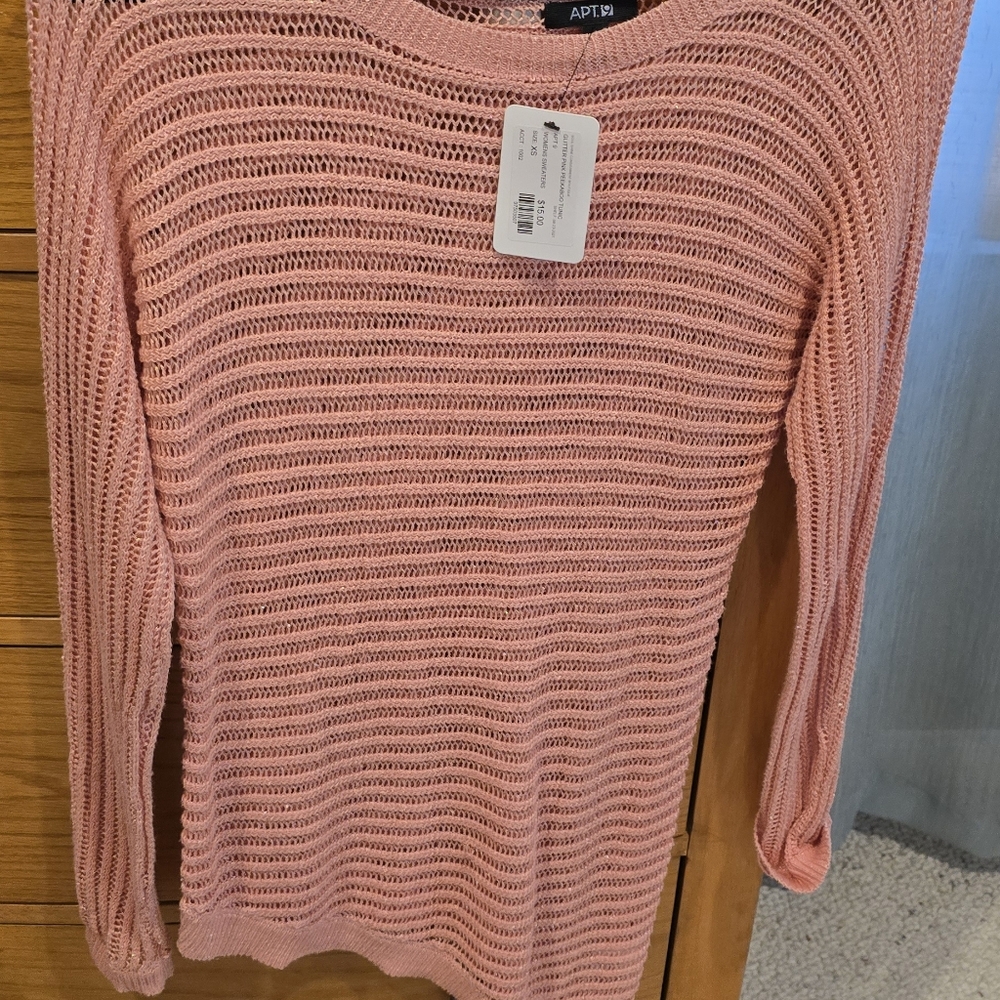 💕Apt. 9 Women's XS Pink Open Knit Sweater